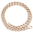 thumbnail image 1 of 10K Rose Gold 2mm Rice Typhoon Moon Cut Italian Bead Chain Necklace 20 Inch, 1 of 7