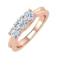 thumbnail image 1 of 10K Rose Gold 3-Stone Diamond Engagement Ring Band (0.76 Carat) (Ring Size 8), 1 of 5
