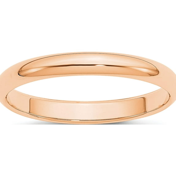 10K Rose Gold 3mm Half Round Band Size 14 Made In United States 1rhr030-14