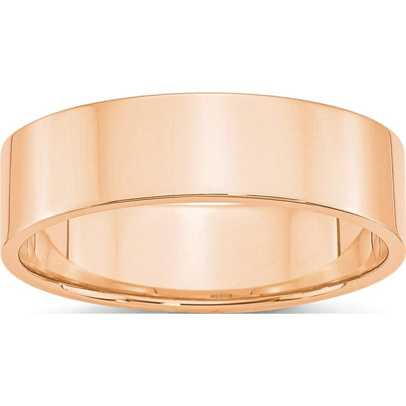 10K Rose Gold 6mm Ltw Flat Band Size 6.5 Made In United States 1rfll060-6.5