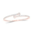thumbnail image 1 of 10K Rose Gold Baguette Diamond Heart Cuff Bangle Bracelet - 2.625 CTTW, 1 of 1