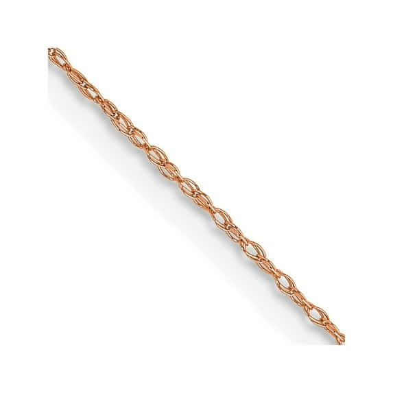 10K Rose Gold Cable Chain Styles Necklace .5 mm Carded Rope 18 inch 0.5