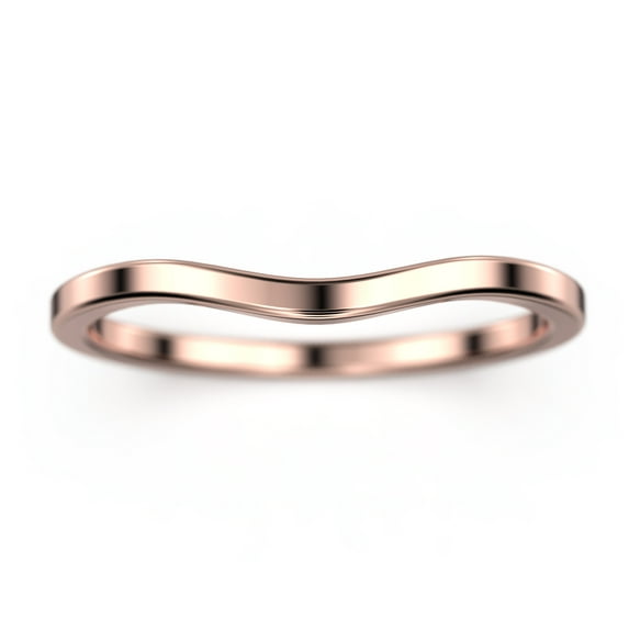 10K Rose Gold Curved Wedding Band