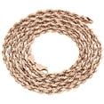 thumbnail image 1 of 10K Rose Gold Diamond Cut Solid Rope Chain 3mm Twist Shiny Necklace 30 Inch, 1 of 7
