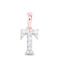 thumbnail image 1 of 10K Rose Gold Diamond Women's Block Font Initial T Mini Letter Pendant 1/10 CT, 1 of 1