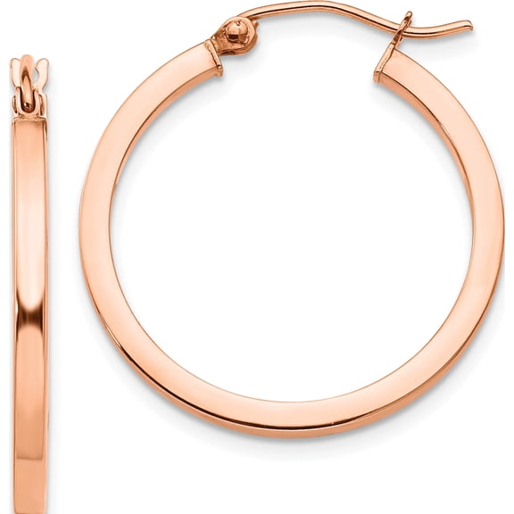 Jewelry by Sweet Pea 10K Rose Gold Lightweight Square Tube Hoop Earrings