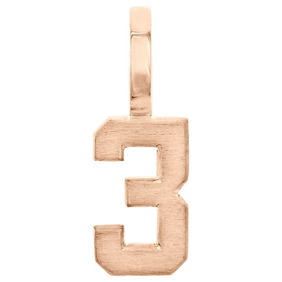 10K Rose Gold Mini Number # Pendant Block Font Charm Hashtag Plus Sign | 3