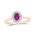 thumbnail image 1 of 10K Rose Gold Oval Ruby Diamond Halo Ring - 0.75 CTTW, 1 of 1