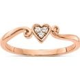 thumbnail image 1 of 10K Rose Gold Polished Heart Diamond Ringsize 7 (Width 1.75) - Jbsp, 1 of 5