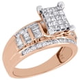 thumbnail image 1 of 10K Rose Gold Princess & Baguette Cut Diamond Rectangle Engagement Ring 1 Ct., 1 of 5