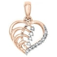 thumbnail image 1 of 10K Rose Gold Round Diamond Cut Out Journey Heart Pendant Love Charm 0.08 Ct., 1 of 6
