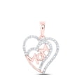 thumbnail image 1 of 10K Rose Gold Round Diamond Mom Heart Pendant - 0.33 CTTW, 1 of 1