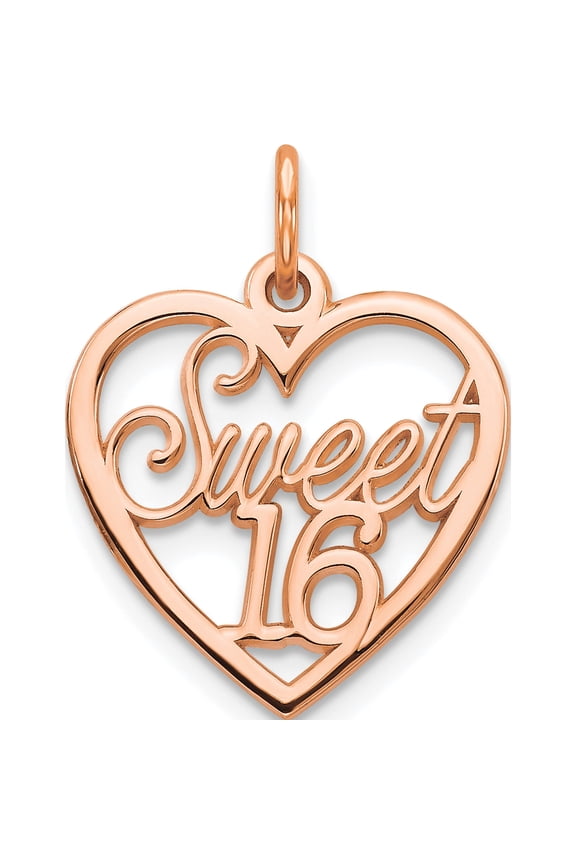10K Rose Gold Sweet 16 Charm - Jbsp