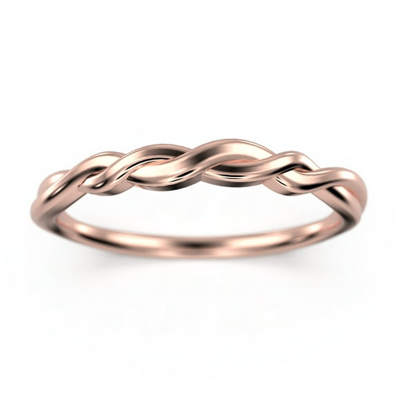 10K Rose Gold Twisted Vine Wedding Ring