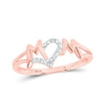 thumbnail image 1 of 10K Rose Gold Womens Round Diamond Mom Ring 1/12ctw, Womens Size: 5-10, 1 of 1