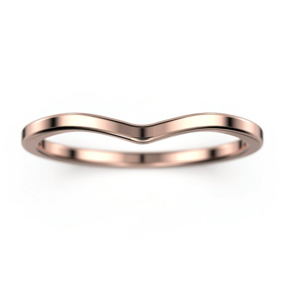 10K Rose GoldCurved Chevron Shape Wedding Band