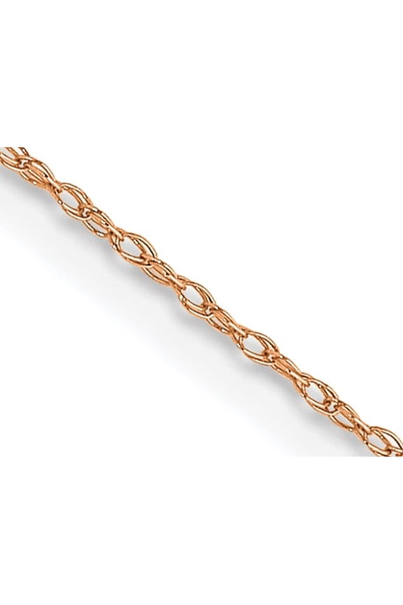 Gem & Harmony 10K Rose Pink Gold Carded Cable Rope 18 inch 5R Chain in for Women