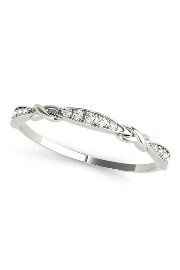 10K Round Diamond Wedding Band In Solid Rose, White & Yellow Gold