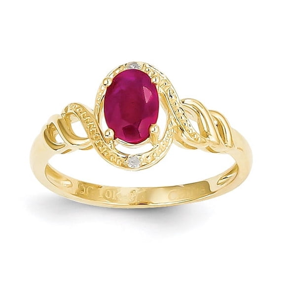 10K Ruby Diamond Ring