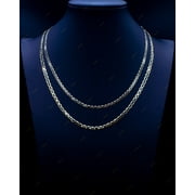 BOSPHORUSGOLD 10K SOLID Mariner Anchor Chain, Real Solid 10K Yellow Gold Necklace, Man and Woman,10k Solid Gold Chain ,10K Solid Gold Mariner Chain (Width:3.2mm; Necklace length:16;)