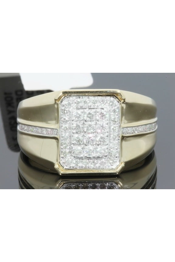 10K SOLID YELLOW GOLD .75 CARAT REAL DIAMOND ENGAGEMENT RING WEDDING PINKY BAND