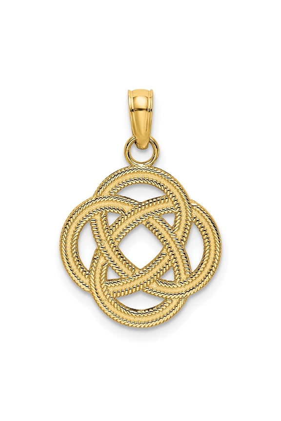 10K Small Celtic Eternity Knot Circle Charm
