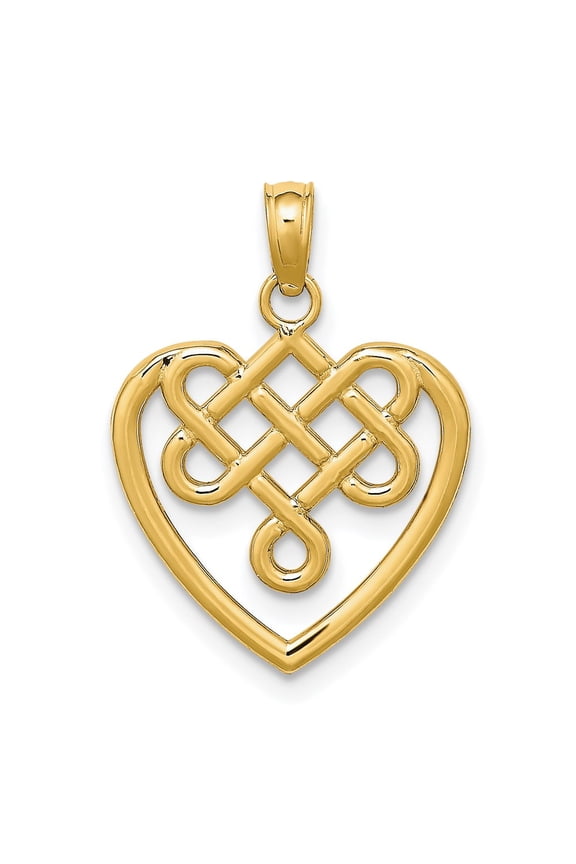 10K Small Celtic Knot Heart Charm