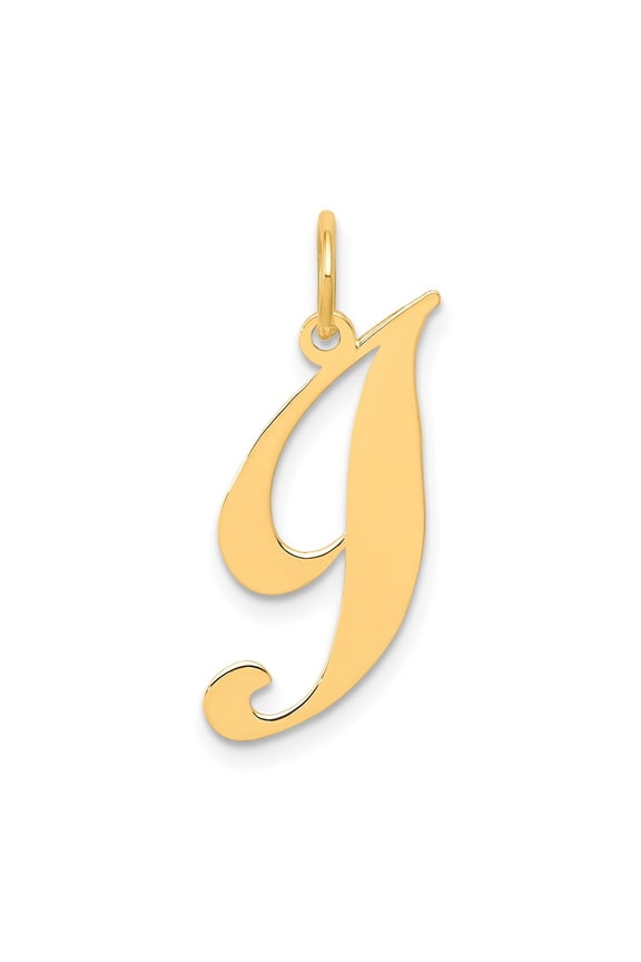 10K Small Fancy Script Initial I Charm