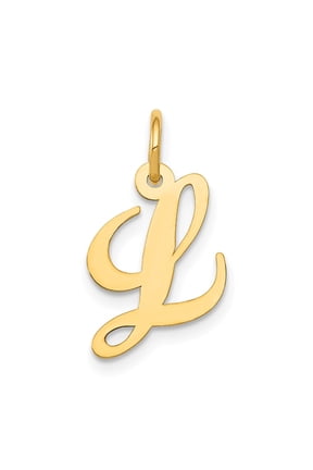 10K Small Fancy Script Initial L Charm