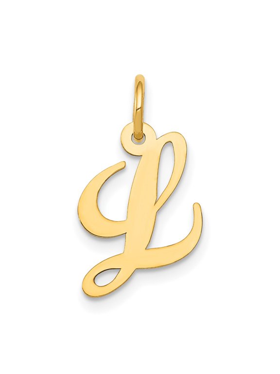 10K Small Fancy Script Initial L Charm