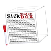 10K Smash Box Money Saving Challenge,Clear Acrylic Piggy Banks Break to Open Cash Vaults,Cash and Coin Collection Box