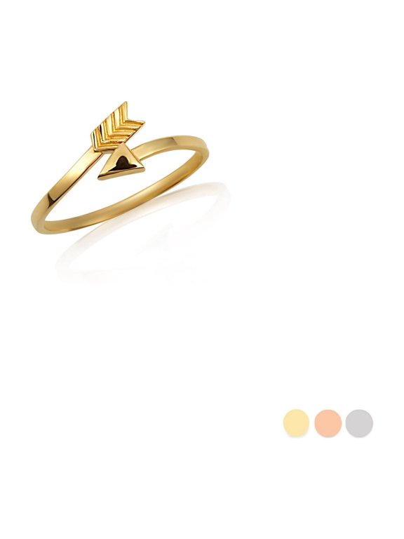 10K Solid Gold Arrow Head Band Ring /Size 7