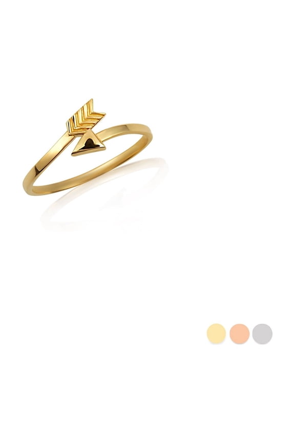 10K Solid Gold Arrow Head Band Ring /Size 9