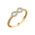 thumbnail image 1 of 10K Solid Gold Beaded CZ Infinity Ring/Size 4, 1 of 2