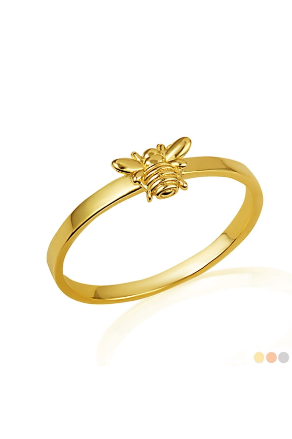 10K Solid Gold Bumble Bee Ring /Size 6