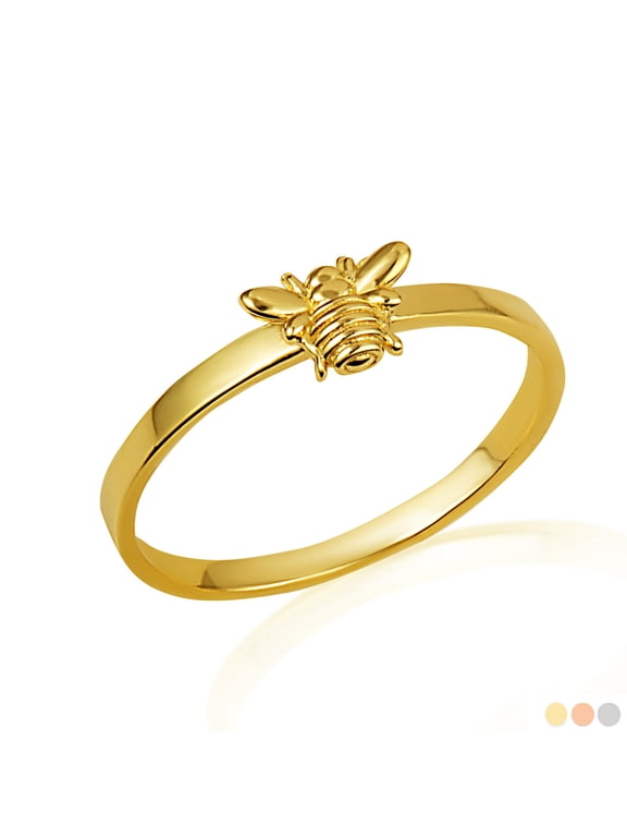 10K Solid Gold Bumble Bee Ring /Size 8