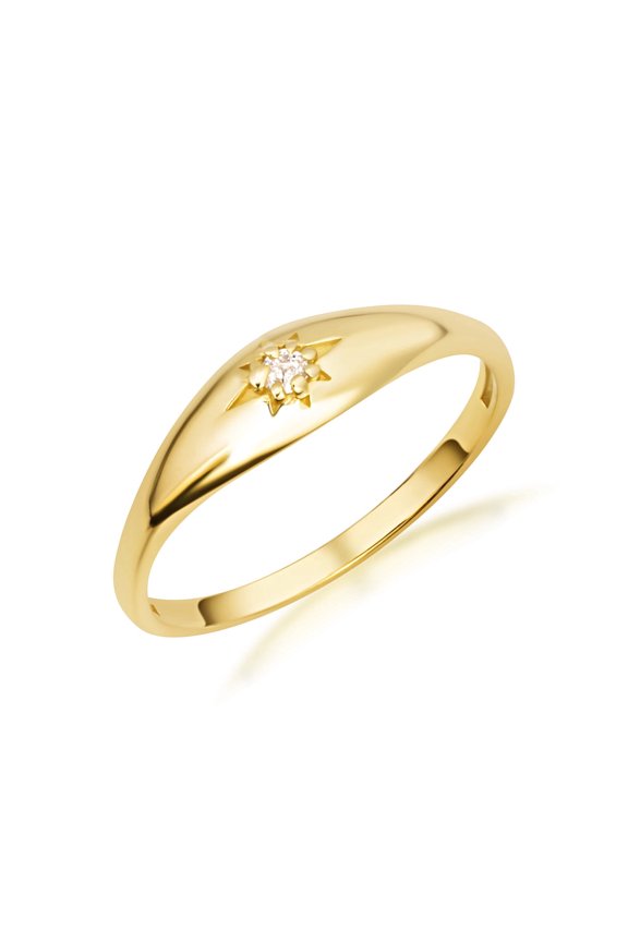 10K Solid Gold Diamond Star Ring/Size 8