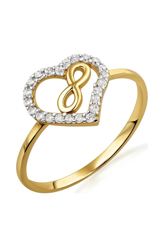 10K Solid Gold Infinity Heart Ring/ Size 8