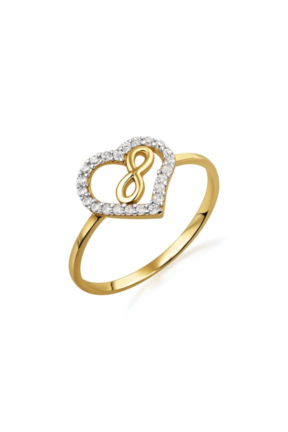 10K Solid Gold Infinity Heart Ring/ Size 9