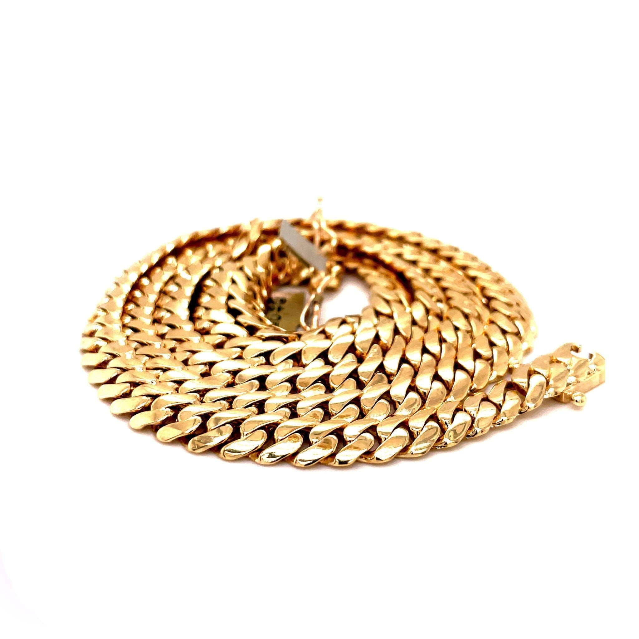 IJAZ JEWELERS 10K Solid Gold Miami Cuban Chain