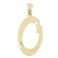 thumbnail image 1 of 10K Solid Real Gold Personalized Cursive O Initial Pendant, Available in Different Letters Charm with Diamond Cut Gifts for Her with 16 Inch Gold Chain, 1 of 6