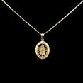 thumbnail image 1 of 10K Solid Real Yellow Gold Cz Mother Mary Pendant Charm with Box Chain, 1 of 3