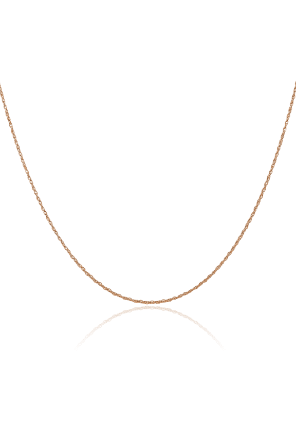 10K Solid Rose Pink Gold 0.7mm Cable Rope Chain Twisted Link Necklace