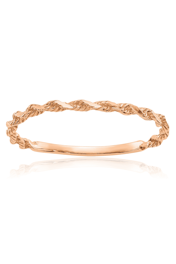 10K Solid Rose Pink Gold Rope Stacking Wedding Band Ring