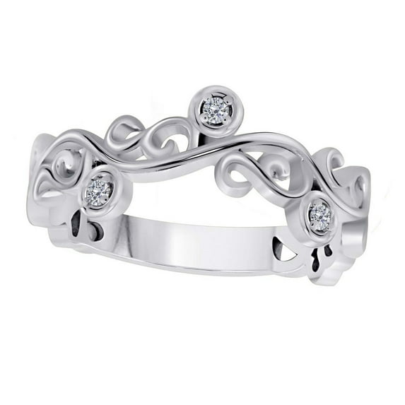 10K Solid Rose,White & Yellow Gold Diamond Hand-Crafted Wedding Band