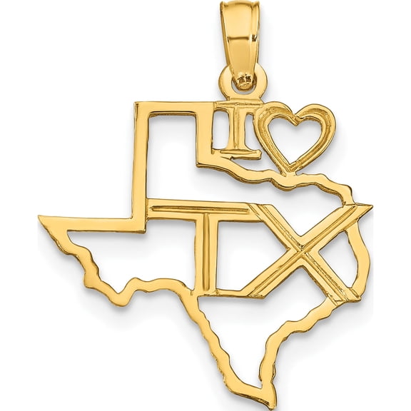 10K Solid Texas State Pendant Yellow Gold Material Trendy Delicate Treasure-worthy Ideal for collectors and jewelry lovers
