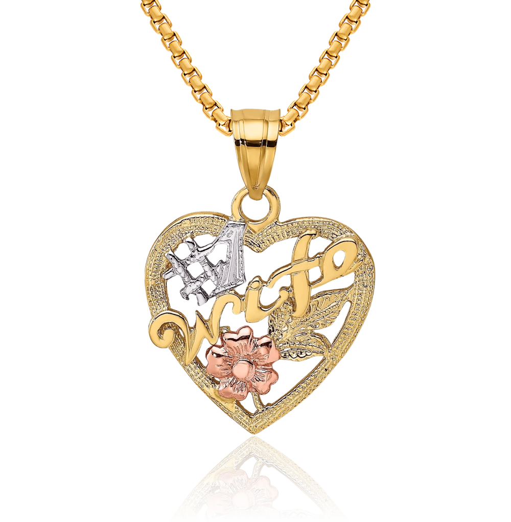 IceCarats 14K Solid Yellow Gold Sweet 16 Birthday Heart Necklace - Love Pendant Charm