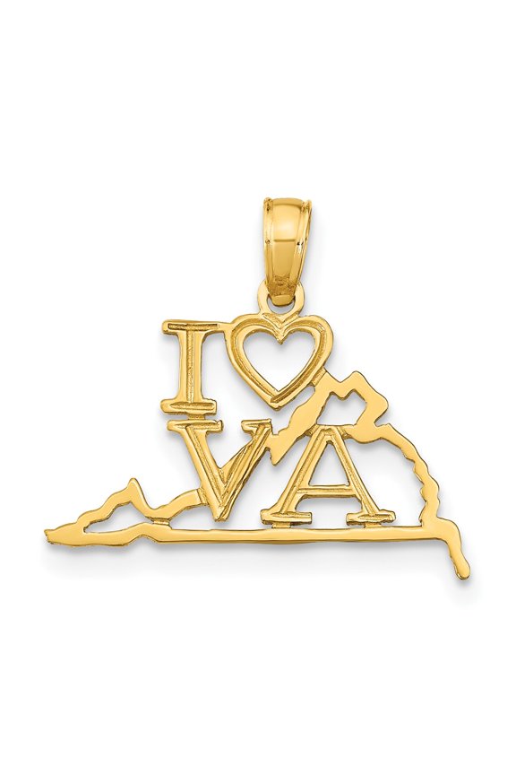 10K Solid Virginia State Pendant