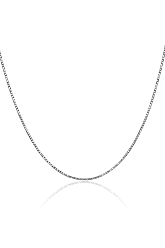 10K Solid White Gold 1.25mm Box Link Chain Necklace