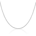 thumbnail image 1 of 10K Solid White Gold 1mm Box Link Chain Necklace, 1 of 4